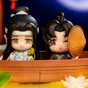 Mo Dao Zu Shi Cang Mei Er Chibi Wei Wuxian and Lan Wangji Lotus Boat  Individual Can Badge Wei Wuxian